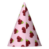 Rasbessen rode frambozen fruitvrucht feesthoedjes (Achterkant)