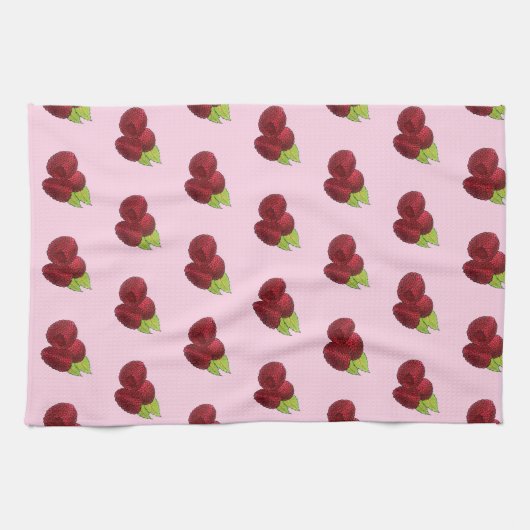 Rasbessen rode frambozen fruitvrucht theedoek (Horizontaal)