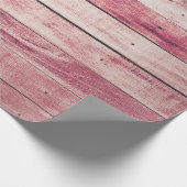 Rasbessen Rustic Grungy Roos Pink Paste Wood Cadeaupapier (Hoek)