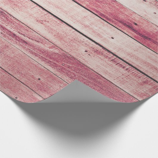 Rasbessen Rustic Grungy Roos Pink Paste Wood Cadeaupapier (Hoek)
