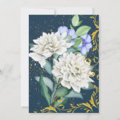 Rasbessen White Blue Pink Gold Swirls Botanisch Kaart (Achterkant)