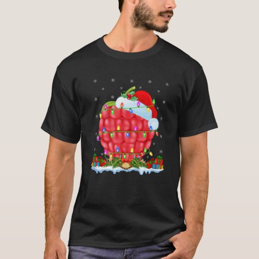 Rasbesvruchten Lover Matching Santa Hat Raspberry T-shirt (Voorkant)