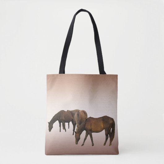 Rasbruine paarden Dierlijke Canvas tas (Voorkant)