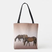 Rasbruine paarden Dierlijke Canvas tas (Achterkant)