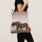 Rasbruine paarden Dierlijke Canvas tas (Dichtbij)