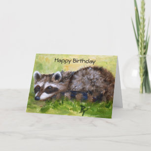Rascal aceo Raccoon Verjaardag Kaart