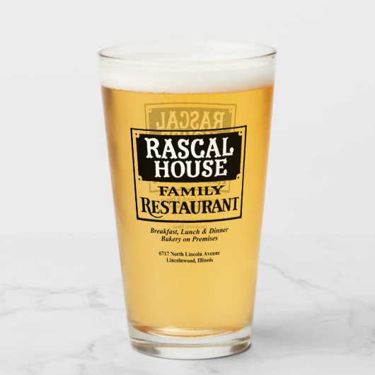 Rascal House Familie Restaurant, Lincolnwood, IL Glas (Voorkant gevuld)