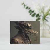 Rascal Steampunk Dragon Briefkaart (Staand voorkant)