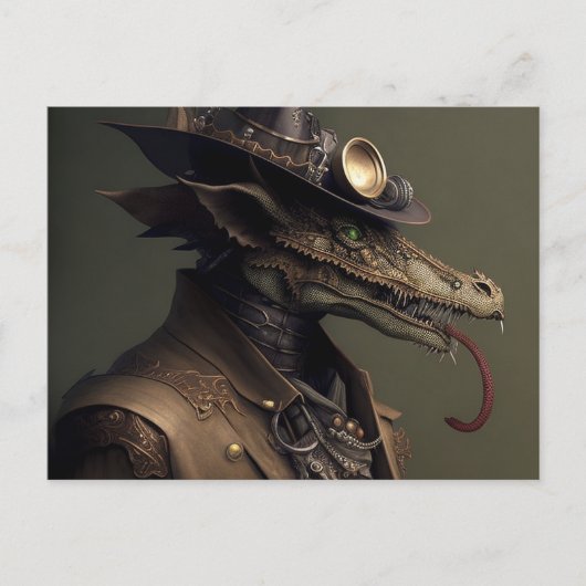 Rascal Steampunk Dragon Briefkaart (Voorkant)