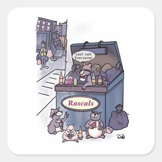 Rascals  vierkante sticker (Voorkant)