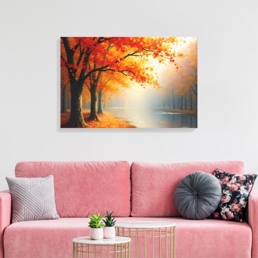 Raschelndes Herbstlaub im Wind Canvas Afdruk (Insitu (Woonkamer))
