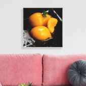 Rasdoek Zwart vierkant canvas Afdruk (Insitu (Woonkamer))