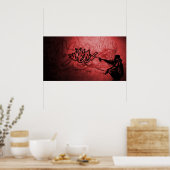 Rase afdrukken rood poster (Keuken)