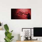 Rase afdrukken rood poster (Thuiskantoor)