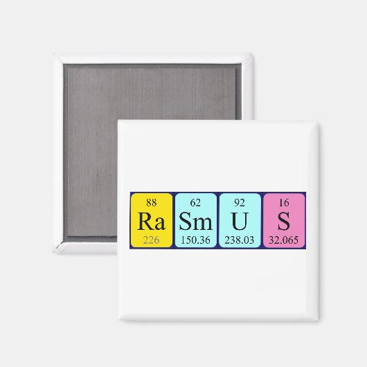 Rasmus periodiek table name magnet (Voorkant / Achterkant)