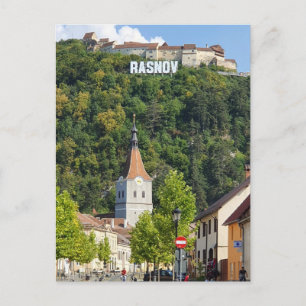 Rasnov panoramische zicht ansichtkaart briefkaart