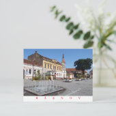 Rasnov stadsplein uitzicht briefkaart (Staand voorkant)