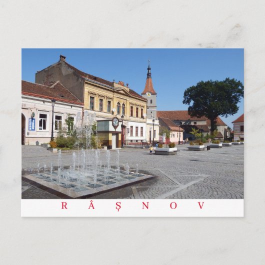 Rasnov stadsplein uitzicht briefkaart (Voorkant)