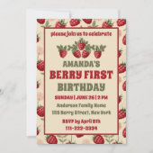 Raspberry 1e verjaardagsfeestje Berry eerste foto Kaart (Voorkant)