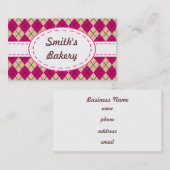 Raspberry Argyle Visitekaartjes (Voorkant / Achterkant)