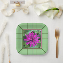 "Raspberry bee Balm" Square Wedding