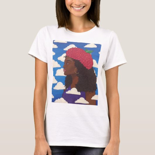 Raspberry Beret-dames T-shirt (Voorkant)