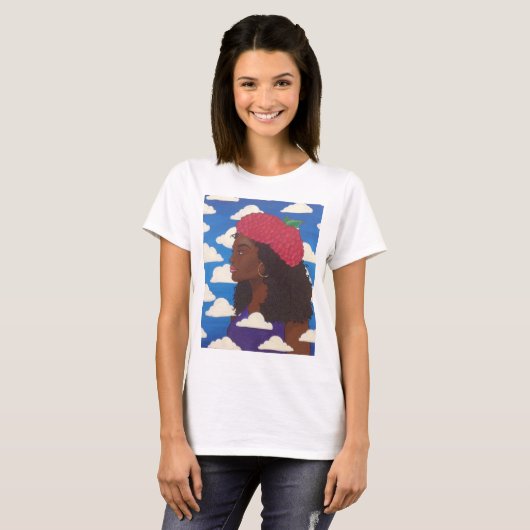 Raspberry Beret-dames T-shirt (Voorkant volledig)