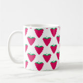 Raspberry Berry Pink Fruit Pattern Koffiemok (Links)