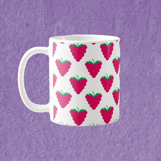 Raspberry Berry Pink Fruit Pattern Koffiemok