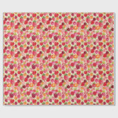 Raspberry Berry Zomer Waterverf Cadeaupapier (Vlak)