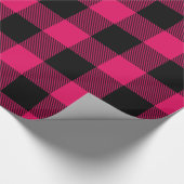 Raspberry Black Huge Buffalo Play Lumberjack Cadeaupapier (Hoek)