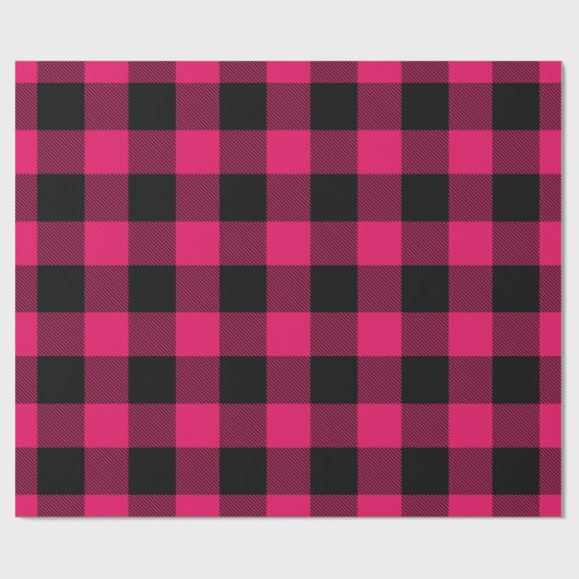 Raspberry Black Huge Buffalo Play Lumberjack Cadeaupapier (Vlak)