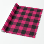 Raspberry Black Huge Buffalo Play Lumberjack Cadeaupapier (Uitgerold)