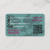 Raspberry Blauwgroen Bloeiende Fitness & Voeding Visitekaartje (Achterkant)