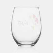 Raspberry Bloemen Boeket Aangepaste naam Wijnglas Zonder Voet (Achterkant)