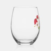 Raspberry Bloemen Boeket Aangepaste naam Wijnglas Zonder Voet (Rechts)