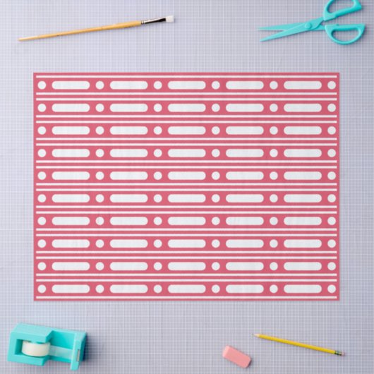 Raspberry Bone Inlay Dots Border Decoupage Paper Tissuepapier (Craft)