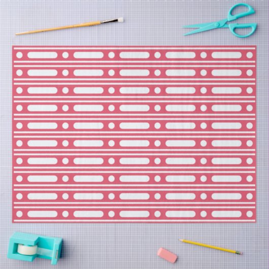 Raspberry Bone Inlay Dots Border Decoupage Paper  Tissuepapier (Craft)