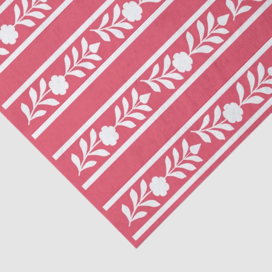 Raspberry Bone Inlay Floral Border Decoupage Paper Tissuepapier (Detail)