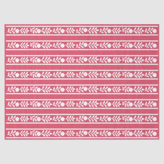 Raspberry Bone Inlay Floral Border Decoupage Paper Tissuepapier (Voorkant)