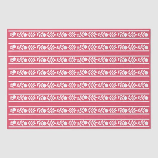 Raspberry Bone Inlay Floral Border Decoupage Paper Tissuepapier (Voorkant)