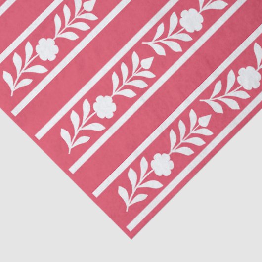 Raspberry Bone Inlay Floral Border Decoupage Paper Tissuepapier (Detail)