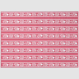 Raspberry Bone Inlay Floral Border Decoupage Paper Tissuepapier