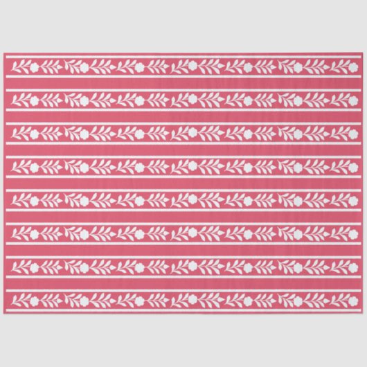 Raspberry Bone Inlay Floral Border Decoupage Paper Tissuepapier (Voorkant)