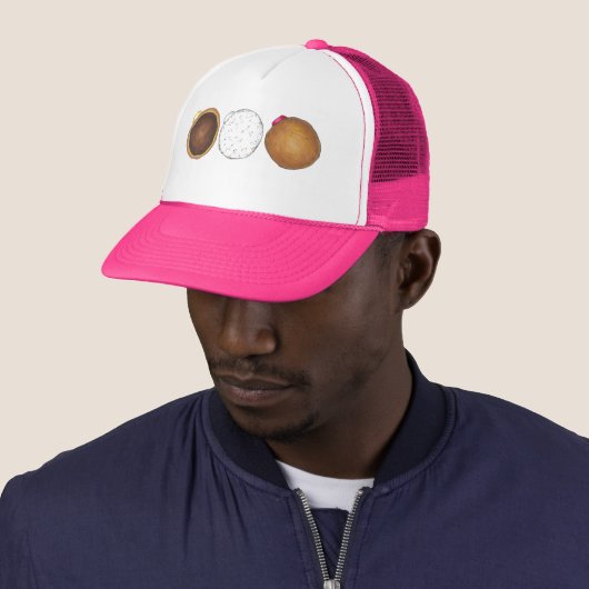 Raspberry Boston Creme Gevulde Donut Doughnut Trucker Pet (In situ)