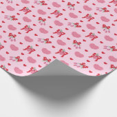 Raspberry & Bow Patroon Wrapping Papierrol Cadeaupapier (Hoek)