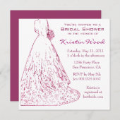 Raspberry Bridal Shower-uitnodiging Kaart (Voorkant / Achterkant)