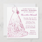 Raspberry Bridal Shower-uitnodiging Kaart (Voorkant)