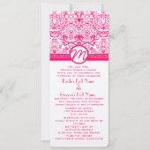 Raspberry Bright Pink Love Bird Weduwen Uitnodigin Kaart (Voorkant)