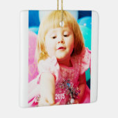 Raspberry Bright Pink Stippen Foto Ornament (Rechts)
